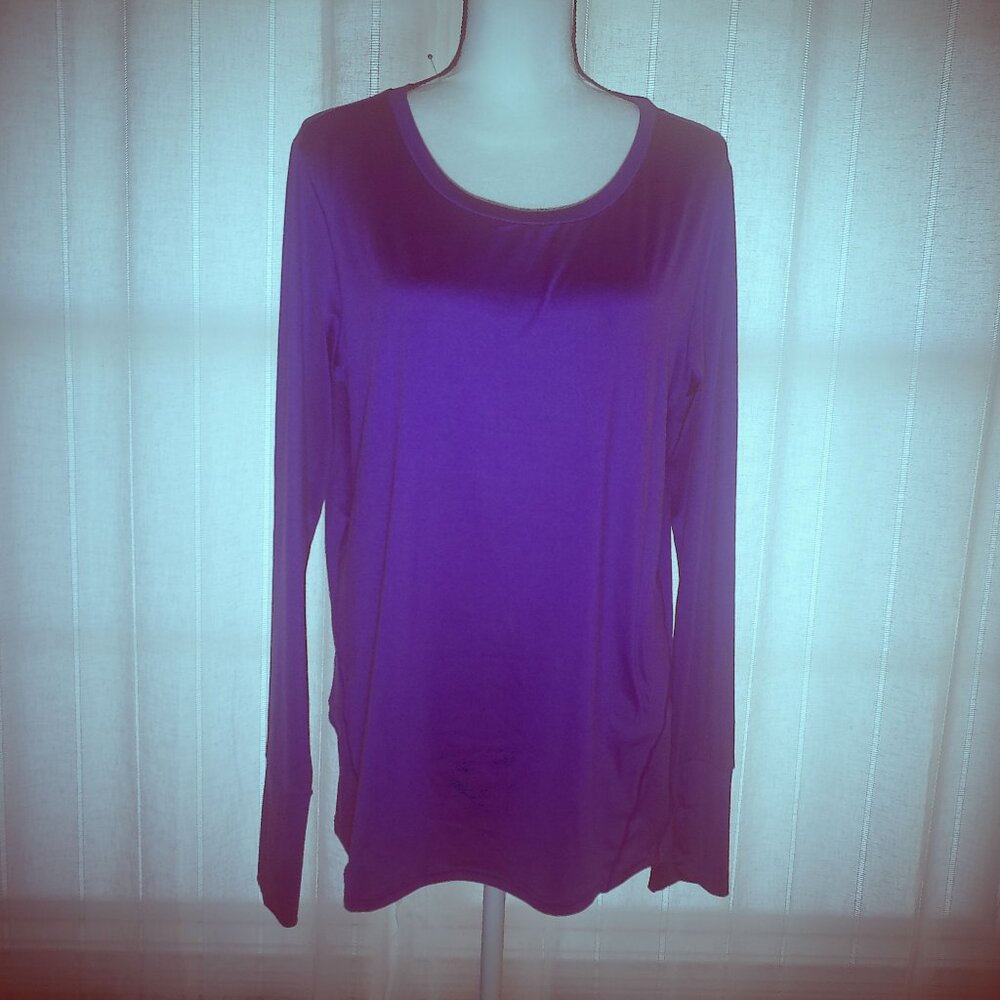ZENGJO Long Sleeves with Thumb Holes Purple Jersey XL